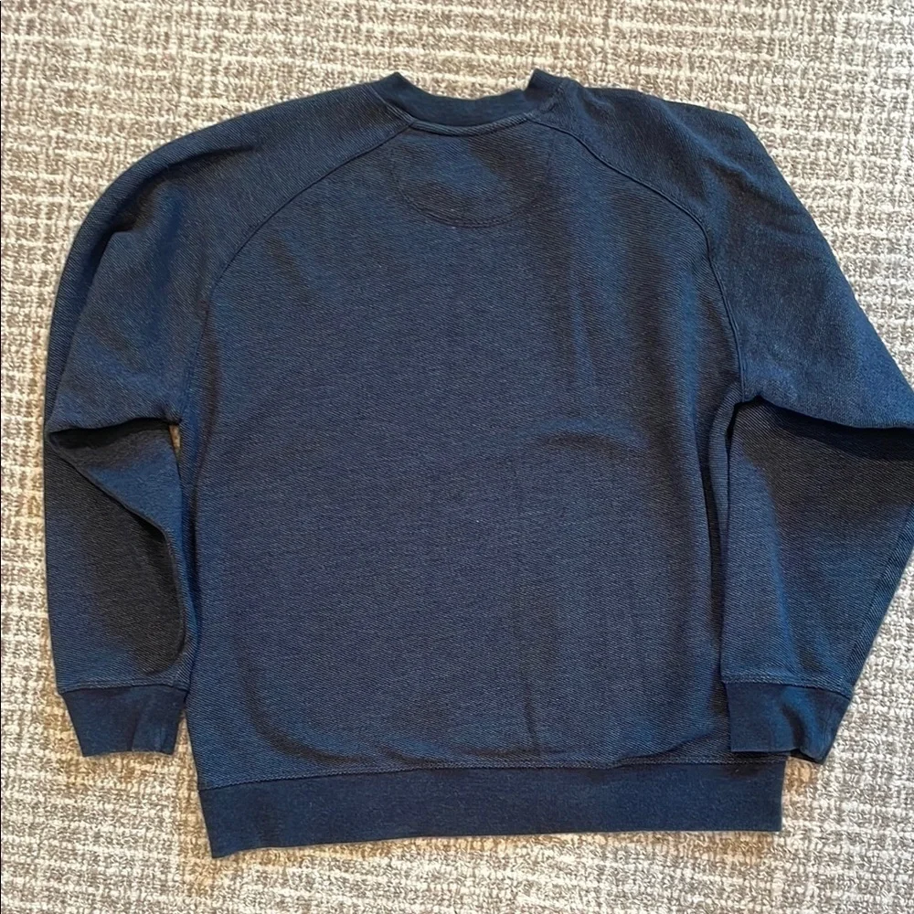Greg Norman Navy Blue Crewneck Shark Sweatshirt with Raglan Sleeves